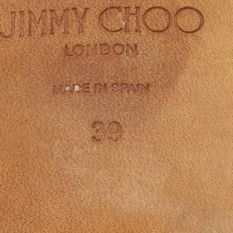 مملوكة مسبقًا Jimmy Choo Silver Glitter Velvet and Leather  Nanda Slides Size 39