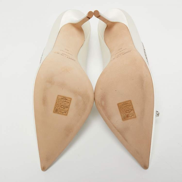 مملوكة مسبقًا Jimmy Choo White  Satin Love Pumps Size 40