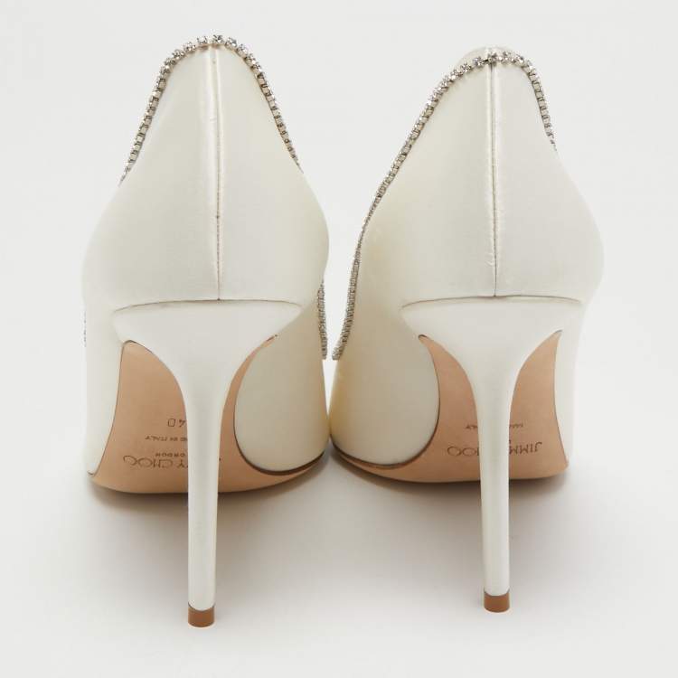مملوكة مسبقًا Jimmy Choo White  Satin Love Pumps Size 40