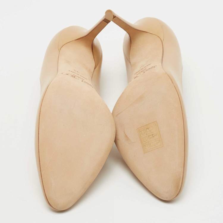 مملوكة مسبقًا Jimmy Choo Beige Leather Gilbert Pumps Size 36