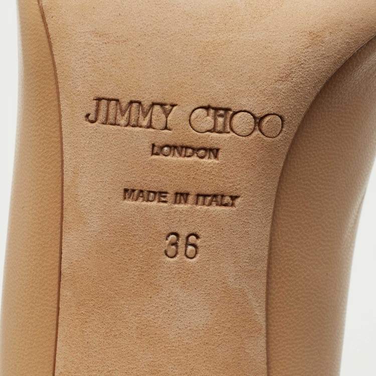 مملوكة مسبقًا Jimmy Choo Beige Leather Gilbert Pumps Size 36