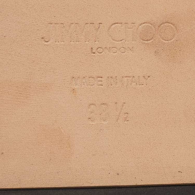 Pre Owned Jimmy Choo Black Leather Crystal Embellished Hadley Ankle Boots Size 38.5 