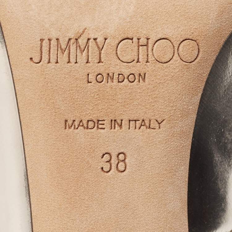 مملوكة مسبقًا Jimmy Choo Gold Leather Doll Caged Pumps Size 38