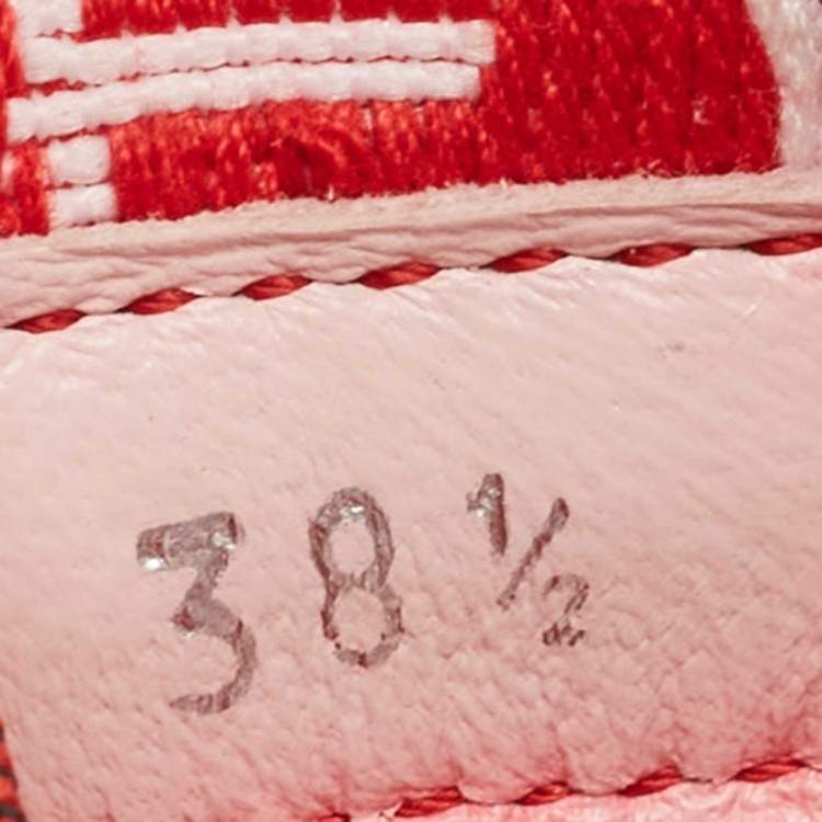 Pre Owned Jimmy Choo Red Suede and Mesh Oakland Sneakers Size 38.5