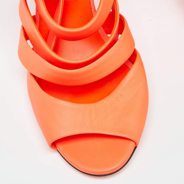 Pre Owned Jimmy Choo Neon Orange Dame Sandals Size 39