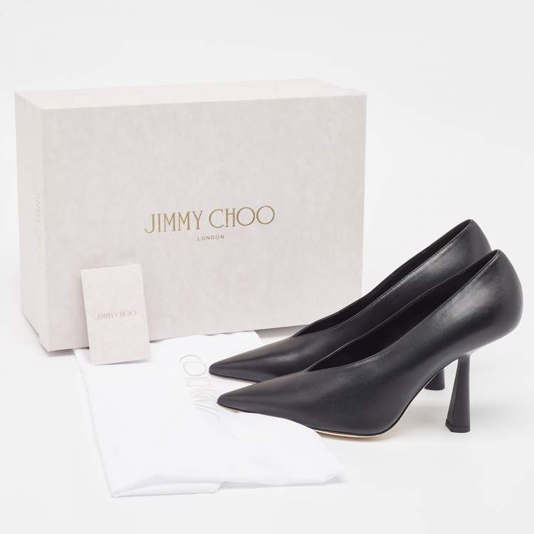 Pre Owned Jimmy Choo Black Leather Maryanne Pumps Size 37