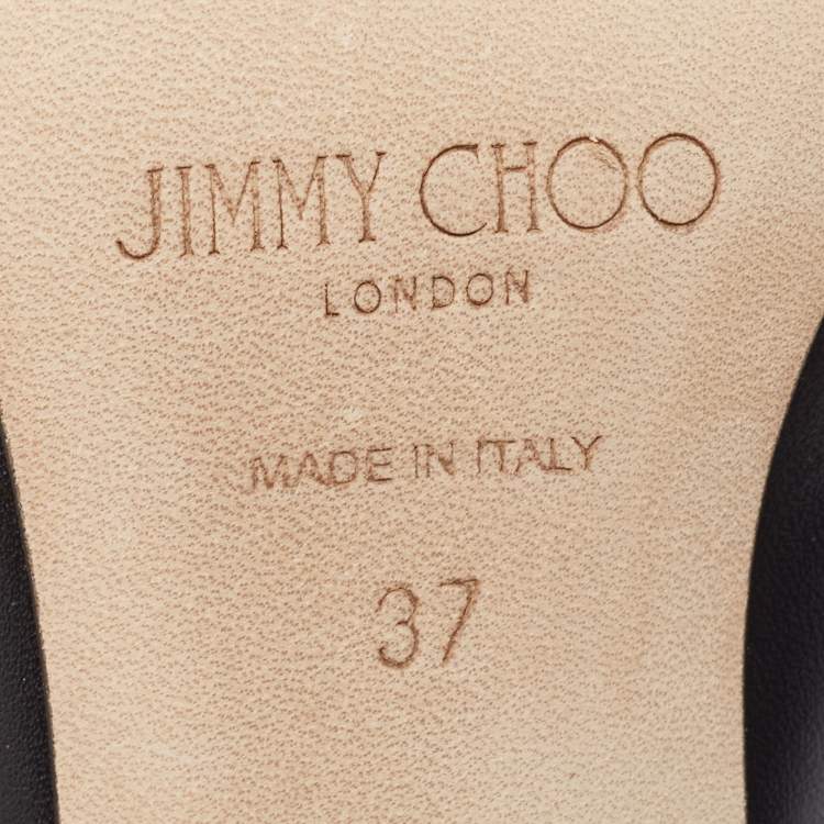 Pre Owned Jimmy Choo Black Leather Maryanne Pumps Size 37