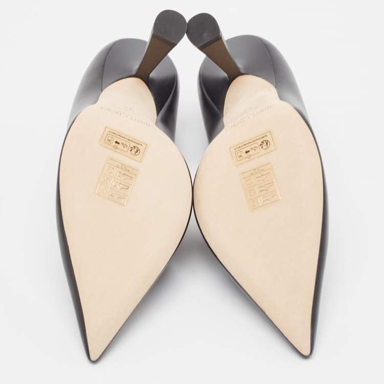 Pre Owned Jimmy Choo Black Leather Maryanne Pumps Size 37
