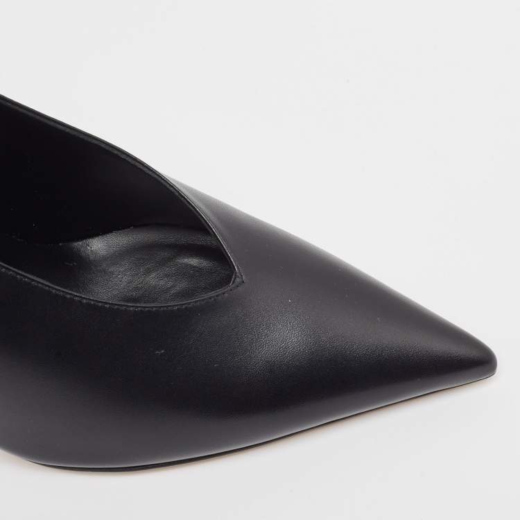 Pre Owned Jimmy Choo Black Leather Maryanne Pumps Size 37