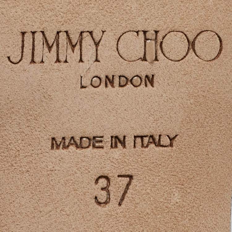 Pre Owned Jimmy Choo Silver Coarse Glitter Emily Sandals Size 37
