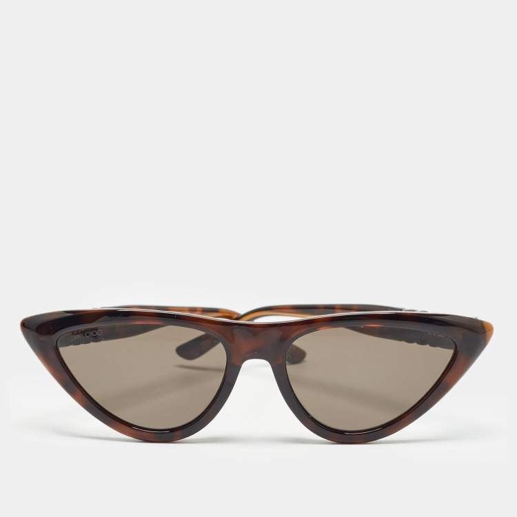 Pre Owned Jimmy Choo Brown Sparks/G/S Cat Eye Sunglasses