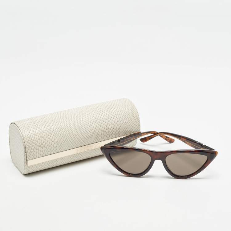 Pre Owned Jimmy Choo Brown Sparks/G/S Cat Eye Sunglasses