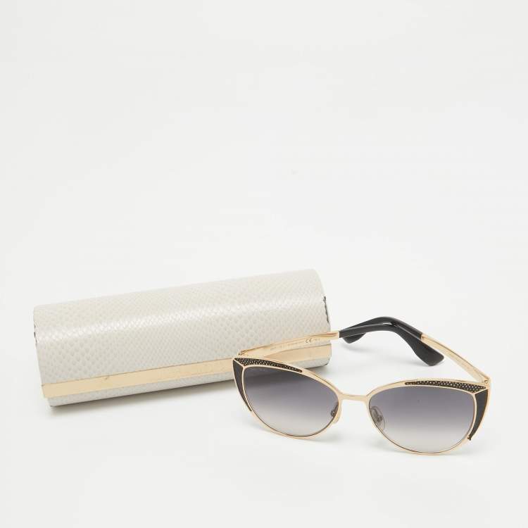 Pre Owned Jimmy Choo Black/Gold Gradient DOMI/S Frame Cat Eye Sunglasses