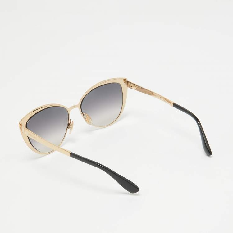 Pre Owned Jimmy Choo Black/Gold Gradient DOMI/S Frame Cat Eye Sunglasses