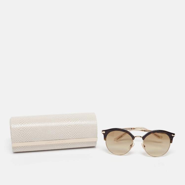 Pre Owned Jimmy Choo Brown Gradient Hally/S Round Sunglasses