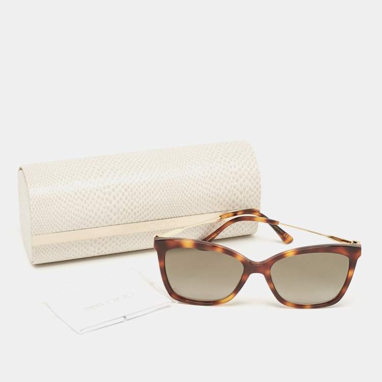 Pre Owned Jimmy Choo Tortoise Brown Gradient MACI/S Crystal Cat Eye Sunglasses