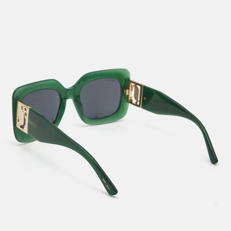 Pre Owned Jimmy Choo Green/Grey Gaya/S JC Frame Oversized Sunglasses