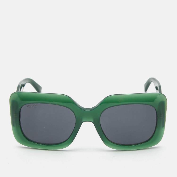 Pre Owned Jimmy Choo Green/Grey Gaya/S JC Frame Oversized Sunglasses