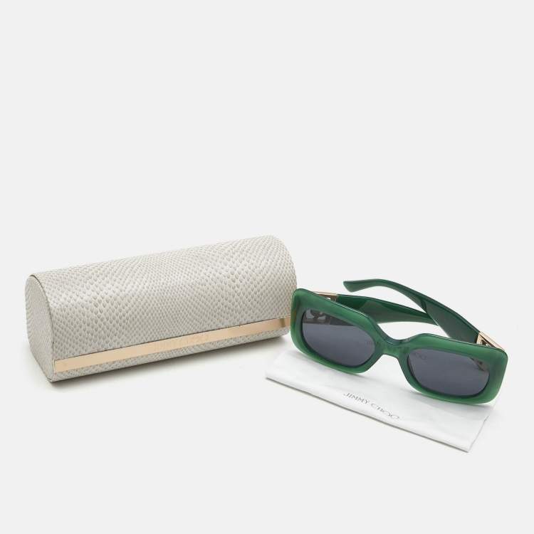 Pre Owned Jimmy Choo Green/Grey Gaya/S JC Frame Oversized Sunglasses