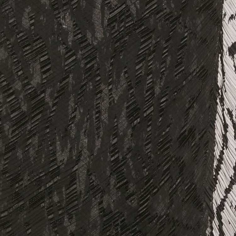 Pre Owned Jimmy Choo Black patterned Crushed Silk Scarf