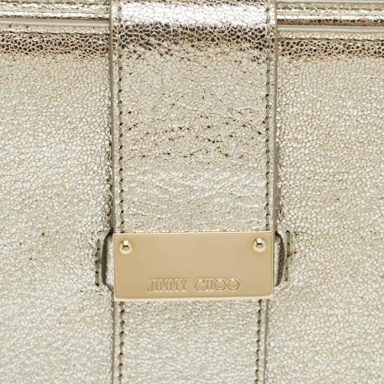 Pre Owned Jimmy Choo Silver Textured Foil Leather Flap Tablet Case