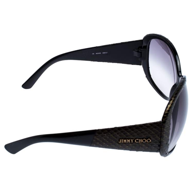 Pre Owned Jimmy Choo MOJO/S Snakeskin Oversized Sunglasses 