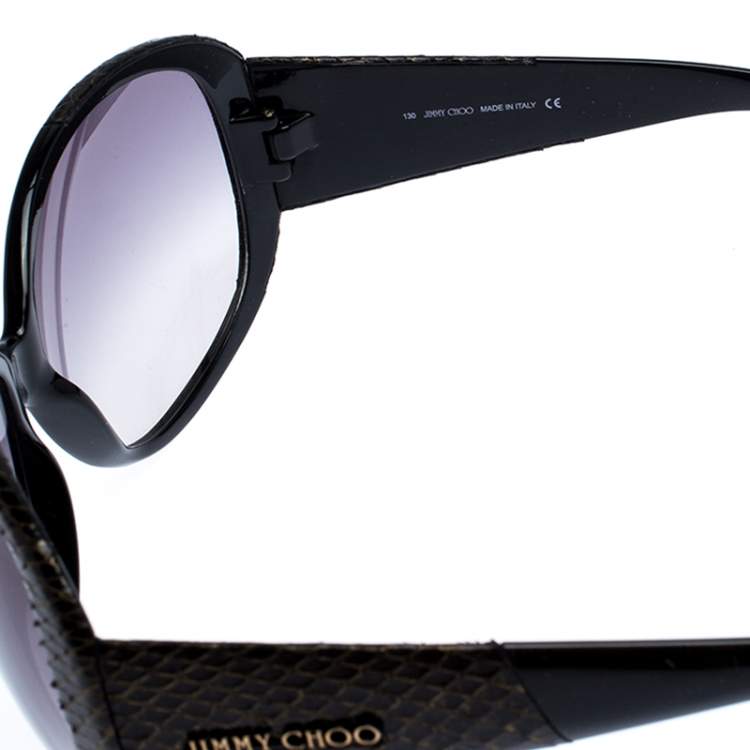 Pre Owned Jimmy Choo MOJO/S Snakeskin Oversized Sunglasses 
