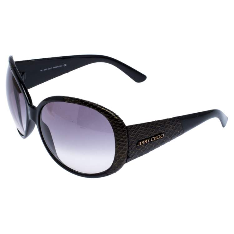 Pre Owned Jimmy Choo MOJO/S Snakeskin Oversized Sunglasses 