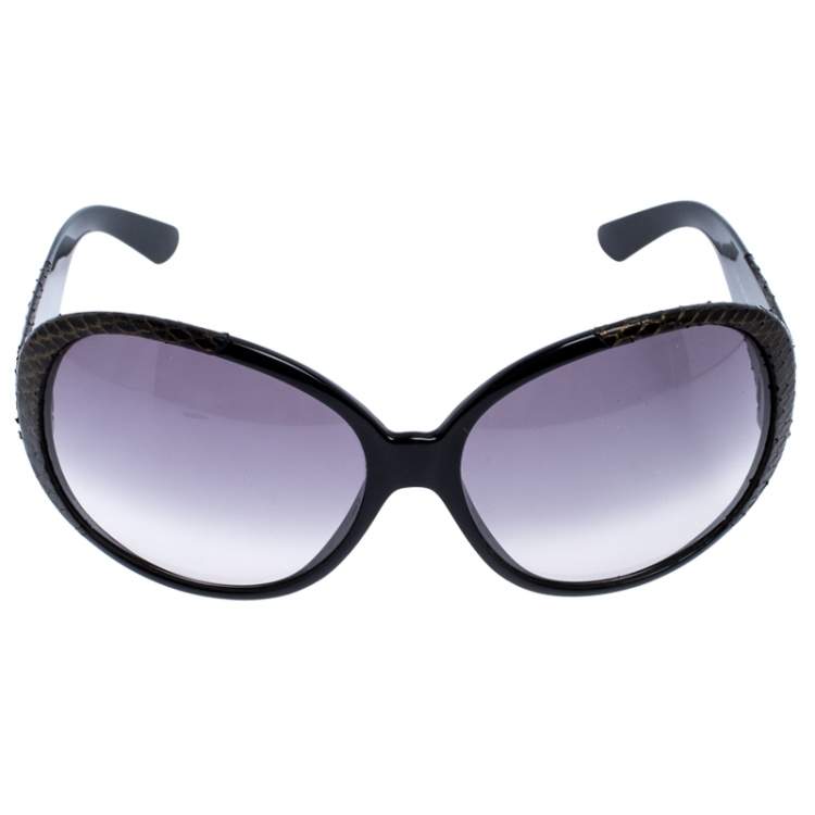 Pre Owned Jimmy Choo MOJO/S Snakeskin Oversized Sunglasses 