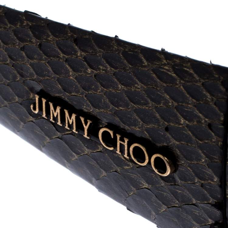 Pre Owned Jimmy Choo MOJO/S Snakeskin Oversized Sunglasses 