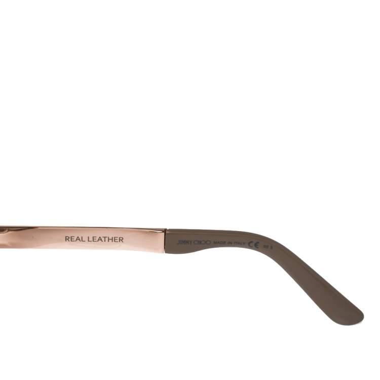 Pre Owned Jimmy Choo Beige Leather/Brown Gradient Nita/S Cat Eye Sunglasses