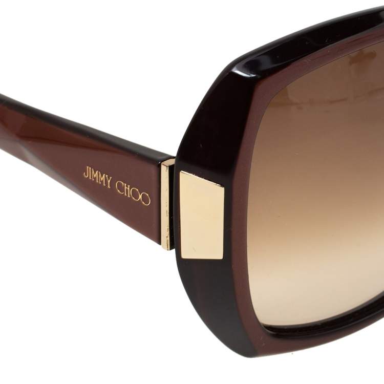 Pre Owned Jimmy Choo Chocolate Brown/ Brown Gradient Gaby Oversized Sunglasses
