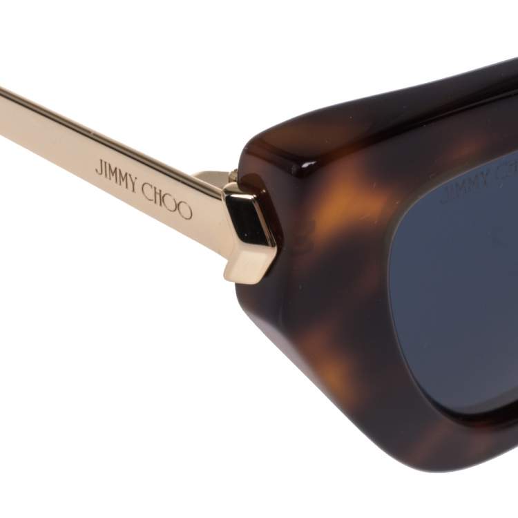 Pre Owned Jimmy Choo Brown/Blue Tortoise Donna Cat Eye Sunglasses