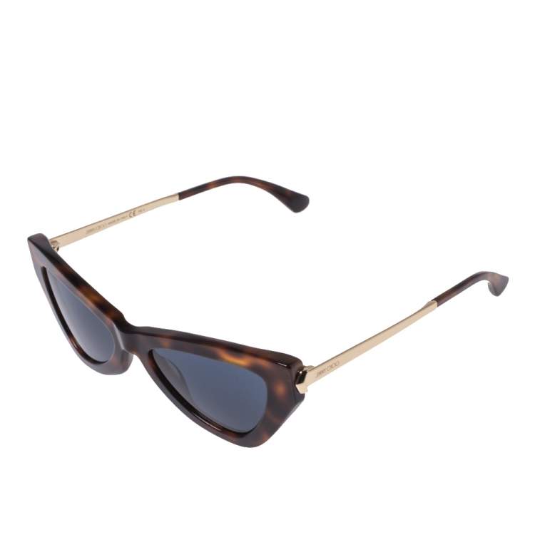 Pre Owned Jimmy Choo Brown/Blue Tortoise Donna Cat Eye Sunglasses