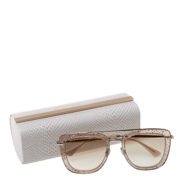 Pre Owned Jimmy Choo Pink/Silver Gradient Glossy/S Square Sunglasses