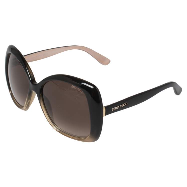Pre Owned Jimmy Choo Black Degrade /Brown Gradient Marty/S Oversized Sunglasses