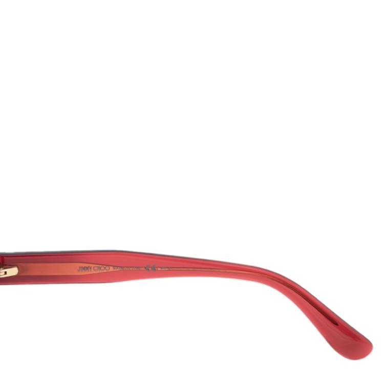 Pre Owned Jimmy Choo Pink Acetate Megan Jewel Embellished Cat Eye Sunglasses