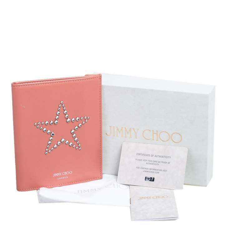 Pre Owned Jimmy Choo Peach Leather Analya Passport Holder