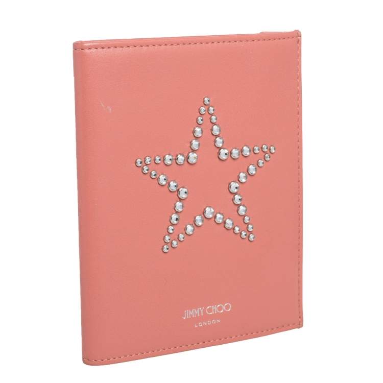 Pre Owned Jimmy Choo Peach Leather Analya Passport Holder
