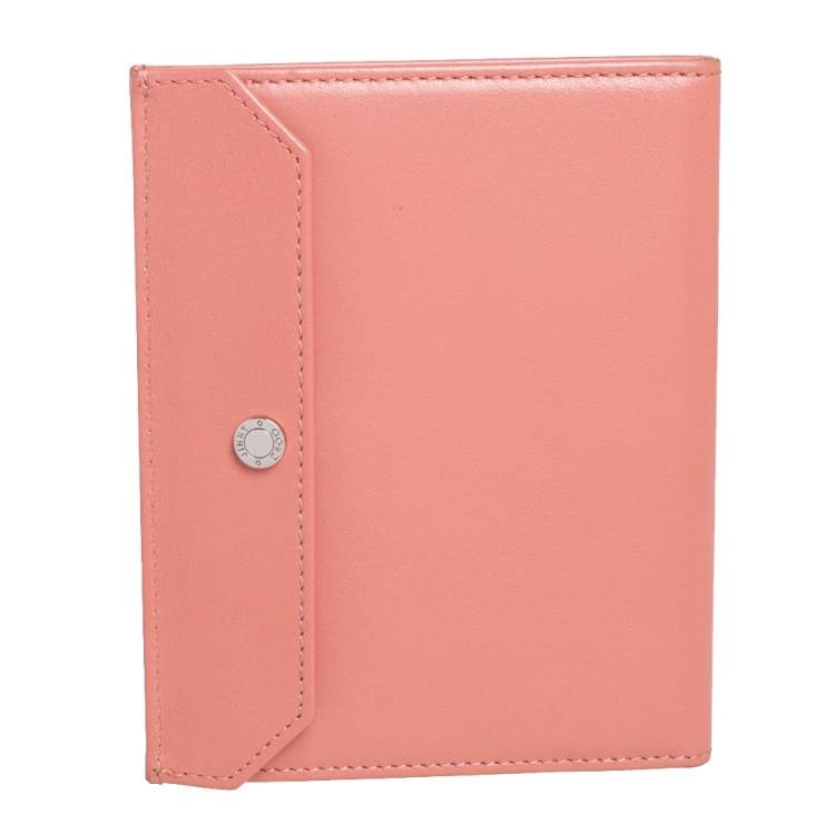 Pre Owned Jimmy Choo Peach Leather Analya Passport Holder