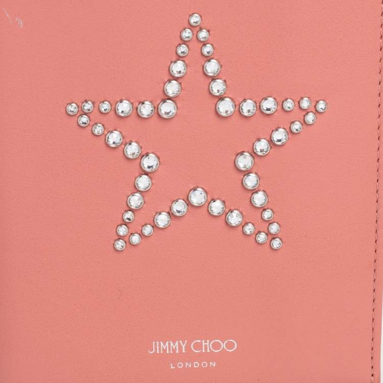 Pre Owned Jimmy Choo Peach Leather Analya Passport Holder