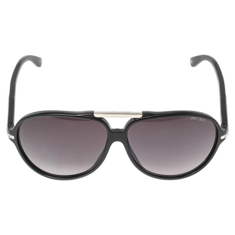 Pre Owned Jimmy Choo Black / Grey Gradient LUISA/S Aviator Sunglasses