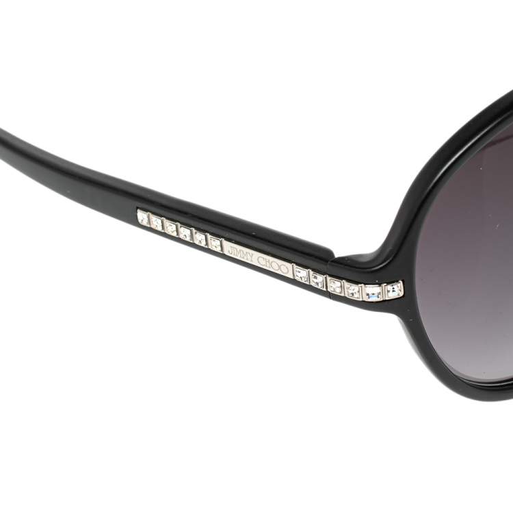 Pre Owned Jimmy Choo Black / Grey Gradient LUISA/S Aviator Sunglasses