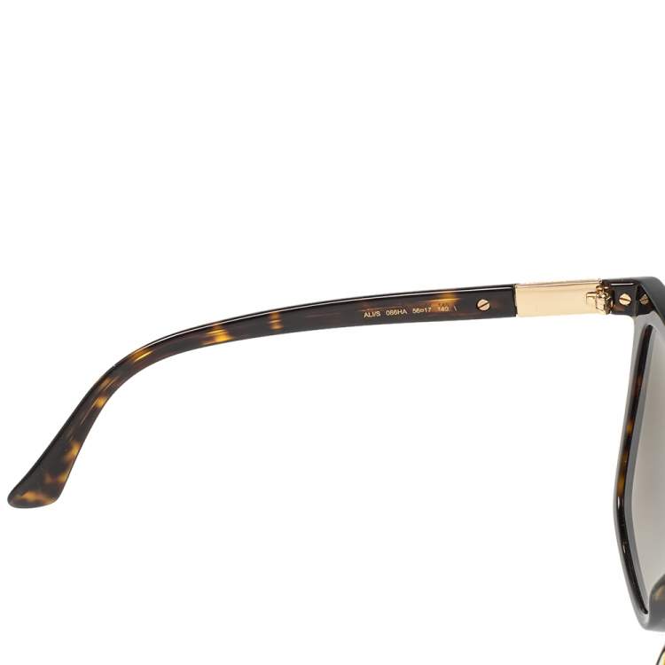 Pre Owned Jimmy Choo Brown Tortoise Acetate Alis 086HA Gradient Square Sunglasses