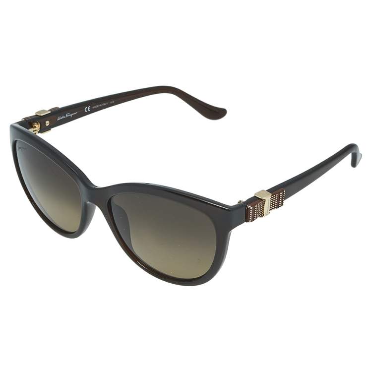 مملوكة مسبقًا Salvatore Ferragamo Brown/ Brown Gradient SF760S Cat Eye Sunglasses