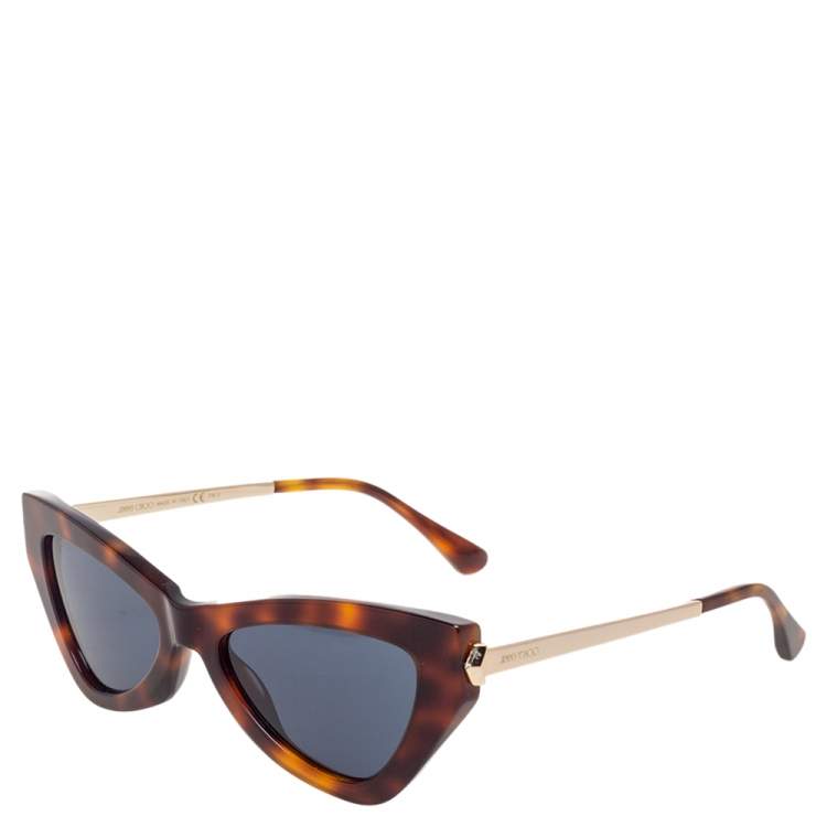 Pre Owned Jimmy Choo Brown/Blue Tortoise Donna Cat Eye Sunglasses