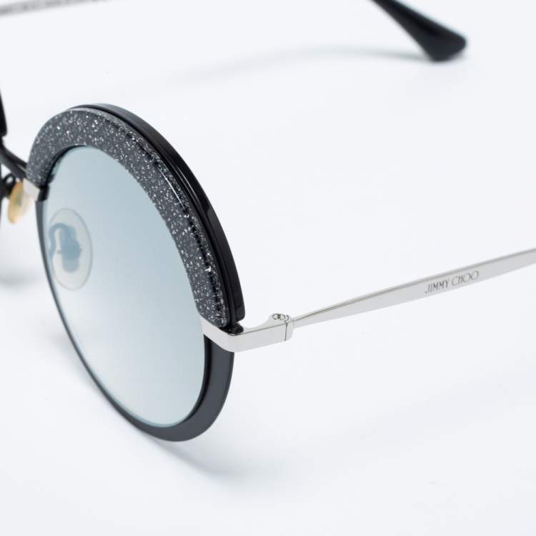 Pre Owned Jimmy Choo Black GOTHA/S Round Gradient Sunglasses