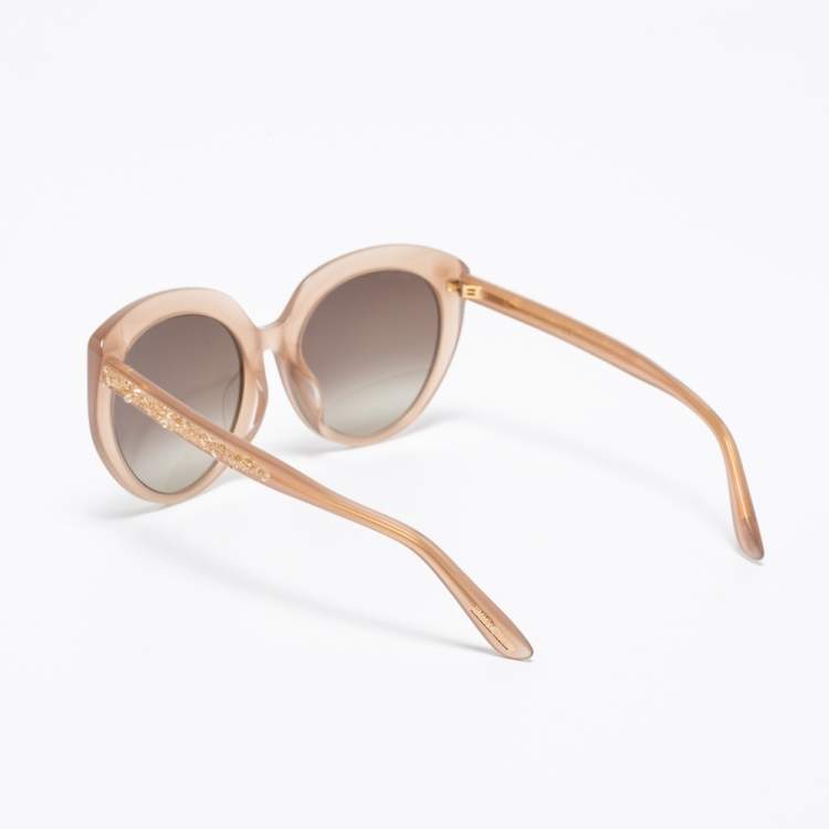 Pre Owned Jimmy Choo Blush/Gradient Brown ETTY/F/S FWMJL Cat-Eye Sunglasses