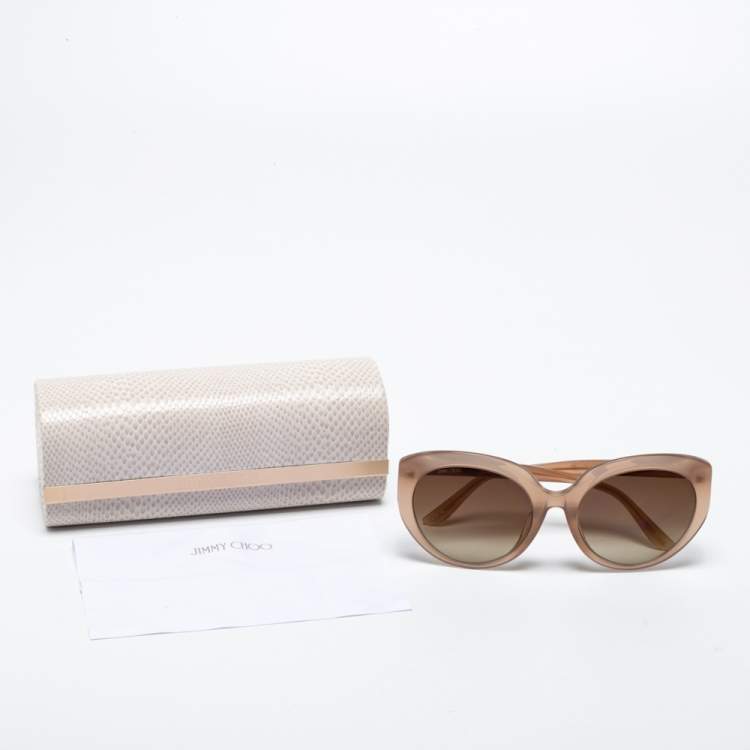 Pre Owned Jimmy Choo Blush/Gradient Brown ETTY/F/S FWMJL Cat-Eye Sunglasses