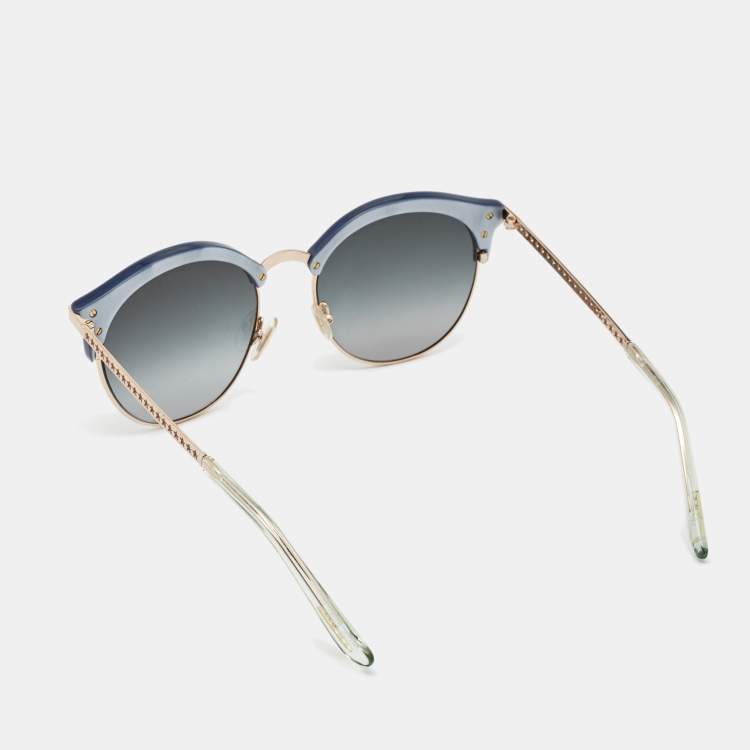 Pre Owned Jimmy Choo Blue Hally/S MVU9O Round Sunglasses 